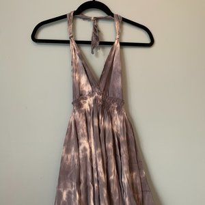 Love Shack Fancy Tie Dye Halter Dress
